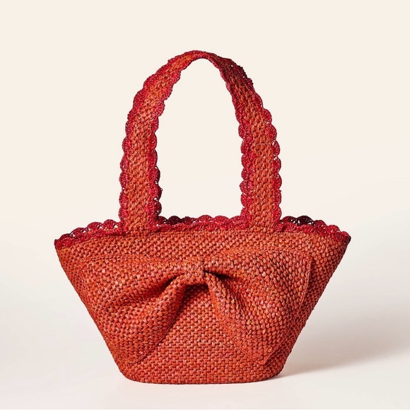 kate spade Handbags - NWT Kate Spade New York x Target Red Raffia Bow Tote Bag
